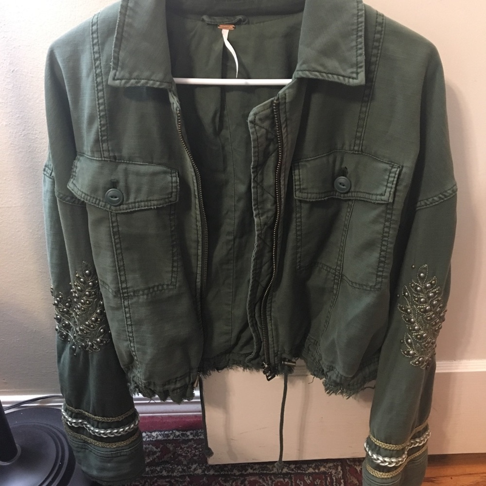 Free People Army Crop Jacket